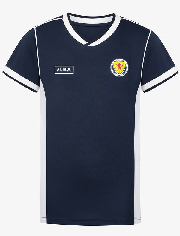 Official Team Scotland Kids Tipped T-Shirt - Navy - The World Football Store