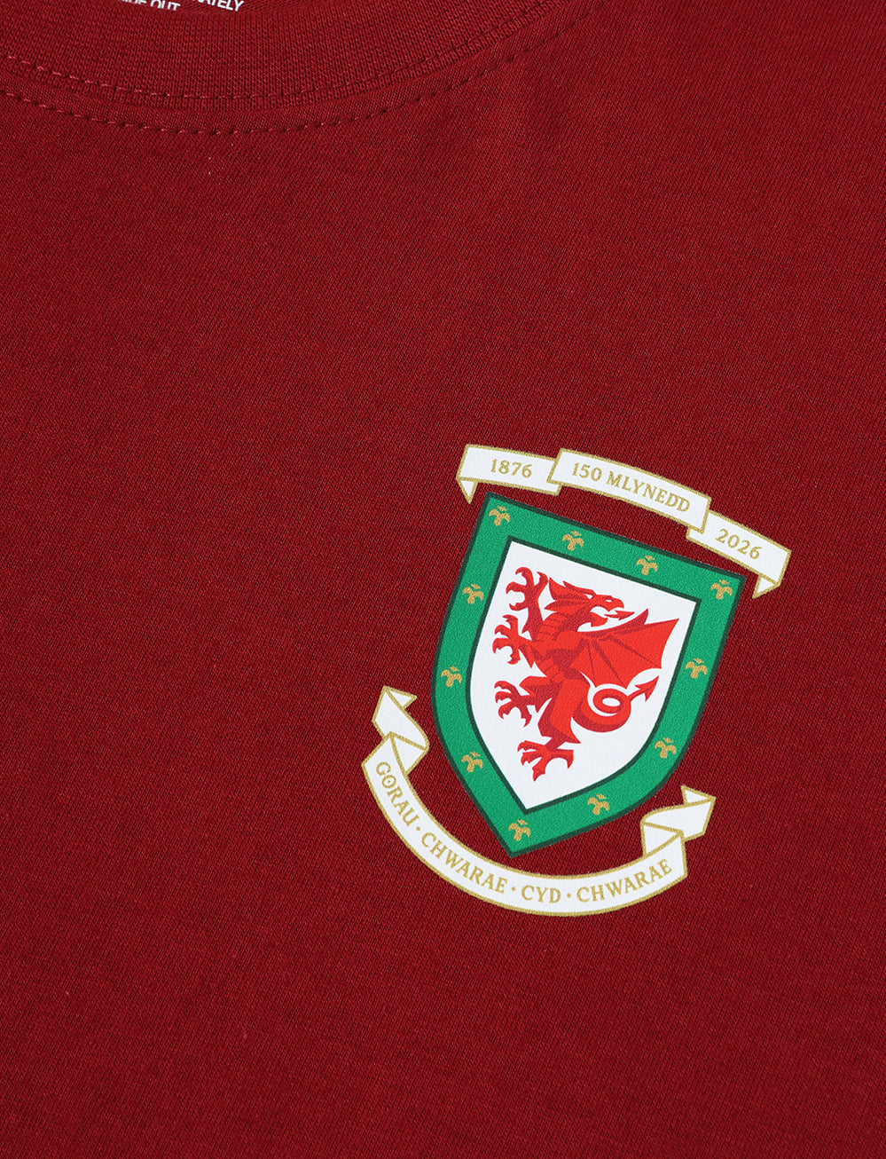 Official Team Wales 150th Anniversary T-Shirt - Burgundy - The World Football Store