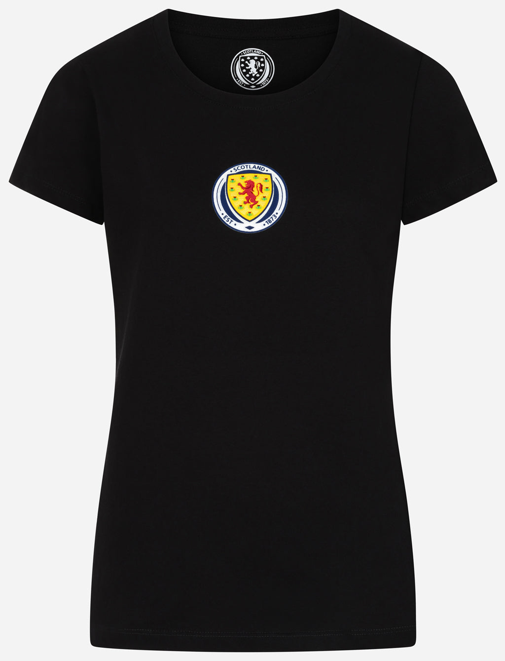 Official Team Scotland Women's Crest T-Shirt - Black - The World Football Store