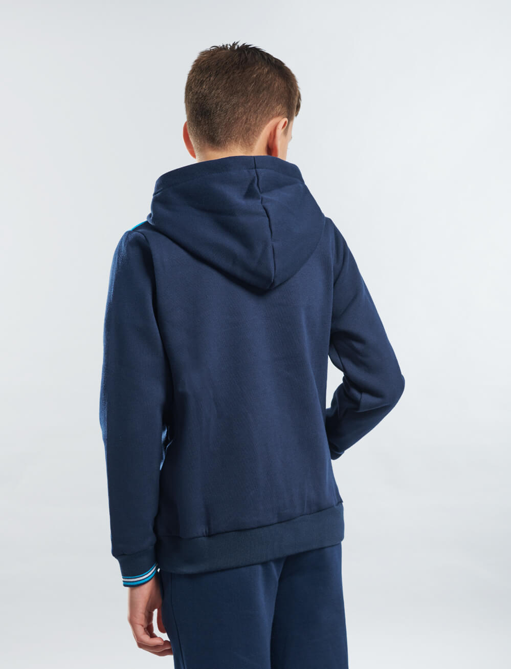 Official Tottenham Kids Full Zip Badge Hoodie - Navy - The World Football Store
