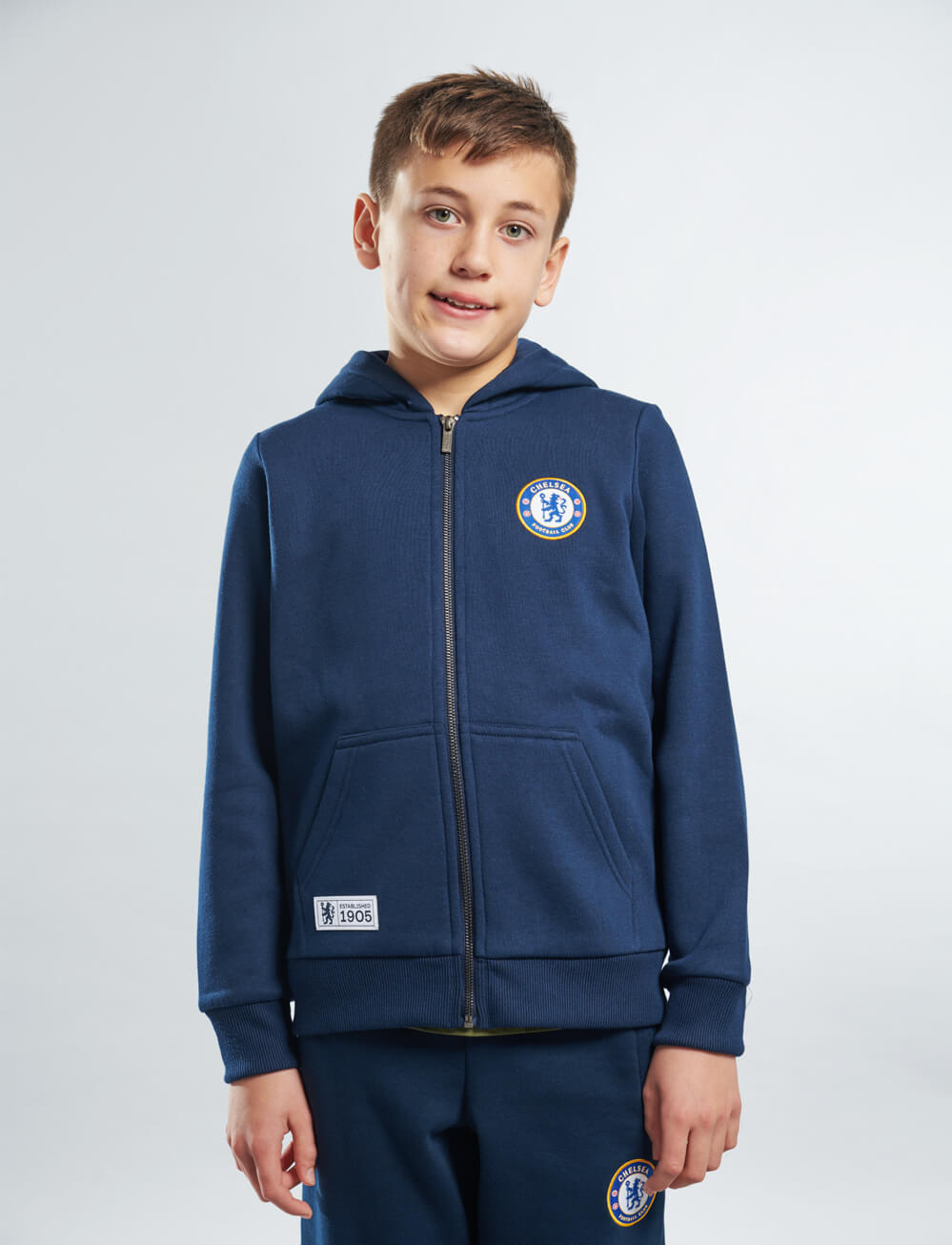 Official Chelsea Kids Full Zip Hoodie - Nvay - The World Football Store