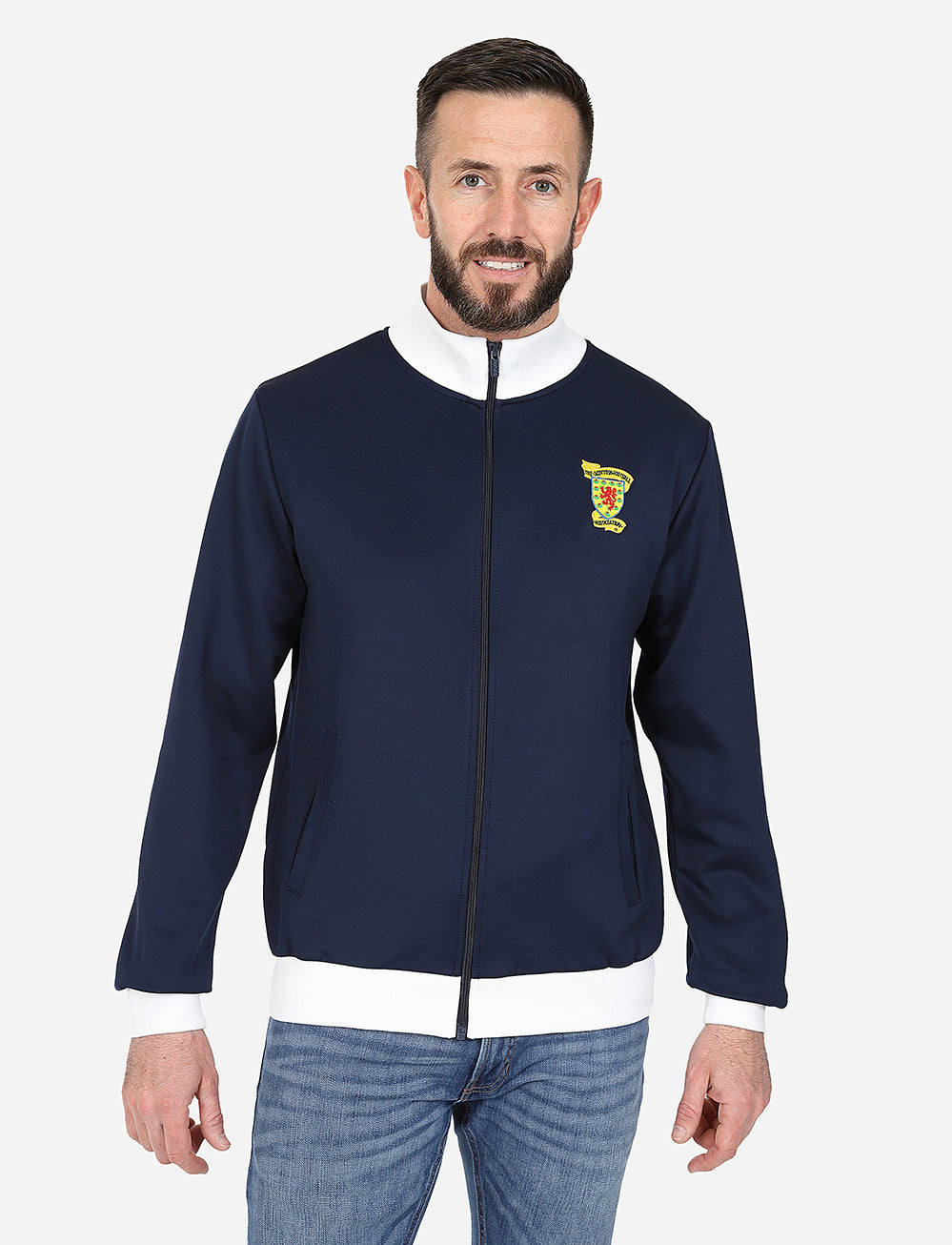 Official Team Scotland Retro Track Jacket - Navy - The World Football Store