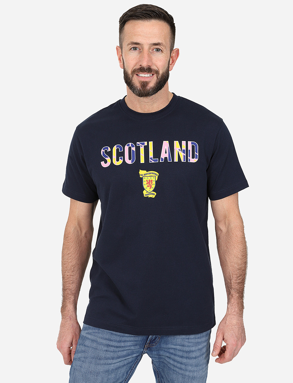 Official Team Scotland Retro Graphic T-Shirt - Navy - The World Football Store